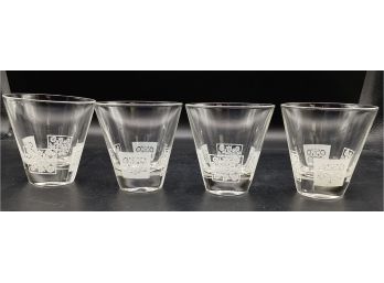 Set Of 4 Vintage Drinking Glasses/ Shot Glasses