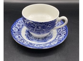 Liberty Blue Made In England Tea Cup & Saucer Set