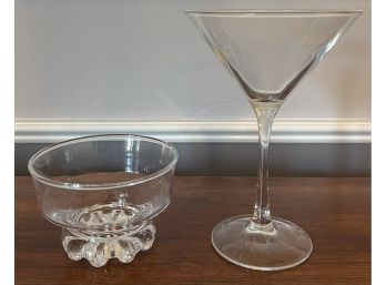 Studio Nova Citadel Footed Dish & Glass Stemmed Martini Glass - 2 Pieces