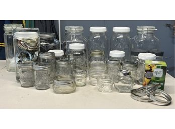 Assorted Glass Jars With Lids - 45 Pieces