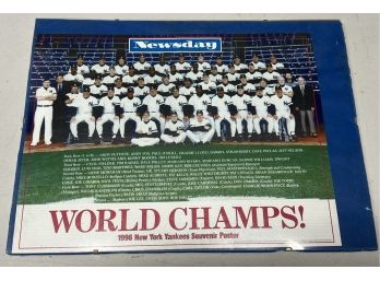 Newsday World Champ 1996 New York Yankees Souvenir Poster