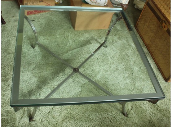 Glass & Metal Coffee Table (R183)