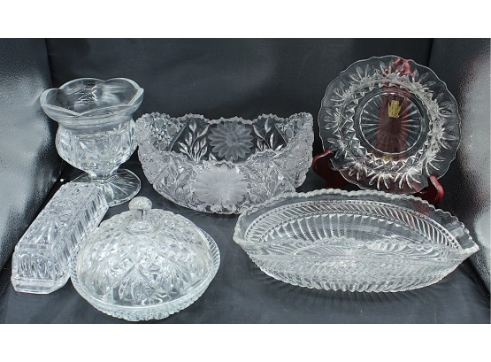 Assorted Cut Glass Serving Dishes And Bowls (O02)