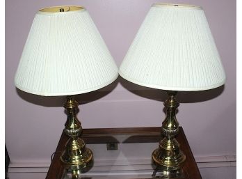 Pair Of Brass Table Lamps (R005)