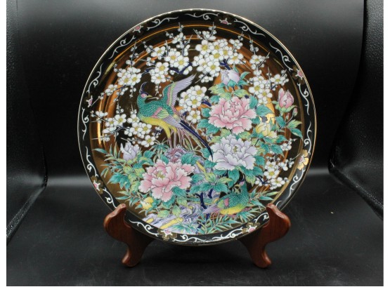 Stunning Heritage Mint LTD Ming Dynasty Round Collectors Plate Peacock Design(O045)
