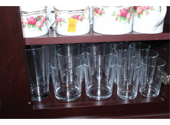 Eight Juice Glasses, Three Water Glasses, And Eight Milk Glasses (O024)