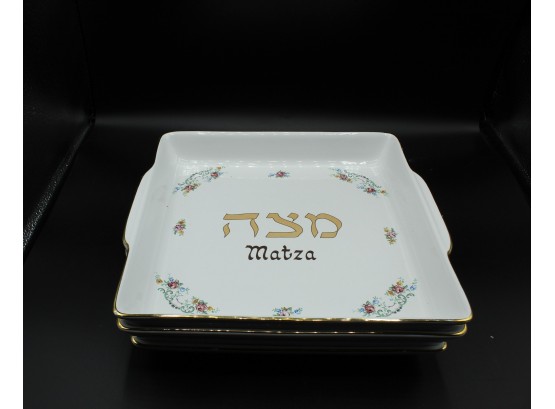 Three Matza Serving Plates Made In Israel (O148)