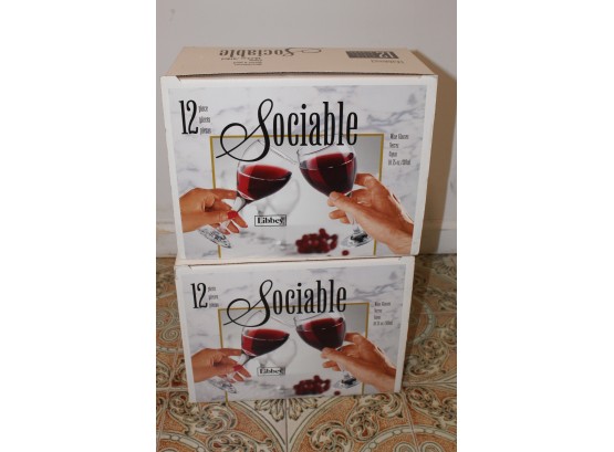 22 Libbey Sociable Wine Glasses (O002)
