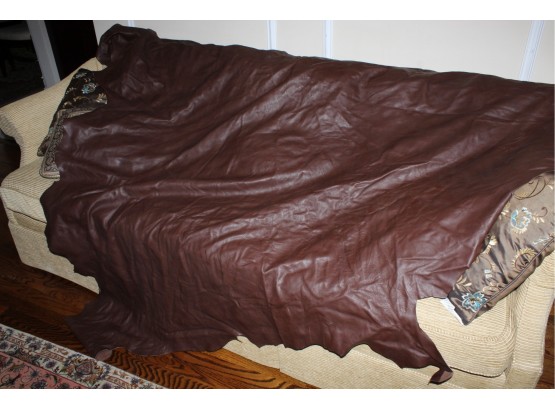 Brown Leather Sofa Cover 7' 10' X 6' (O112)