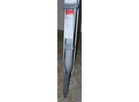 Two New Cardinal Health Tall Adult Push-Button Aluminum Crutches (O126)