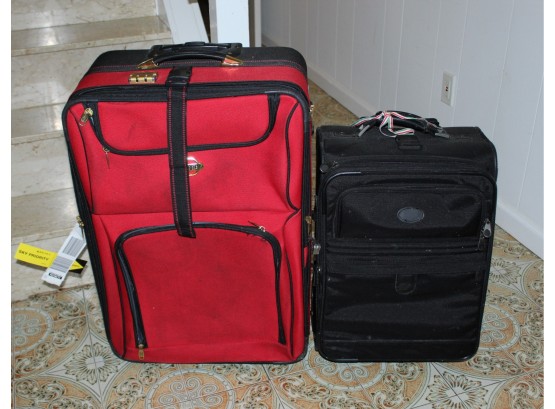 One Red Carche Suitcase And One Black Atlantic Suitcase (O168)
