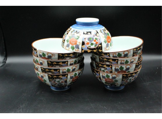 Nine Saikai Japanese Porcelain Soup Bowls (O184)