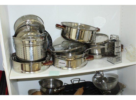 Assorted Pots & Pans With Lids Myland And Calphalon (O192)
