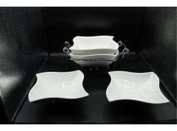 Two Godinger Silver Plate Serving Bowls With One Stand (O177)