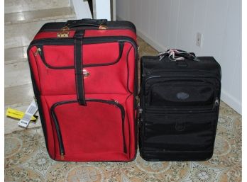 One Red Carche Suitcase And One Black Atlantic Suitcase (O168)