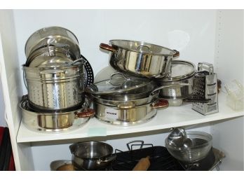 Assorted Pots & Pans With Lids Myland And Calphalon (O192)