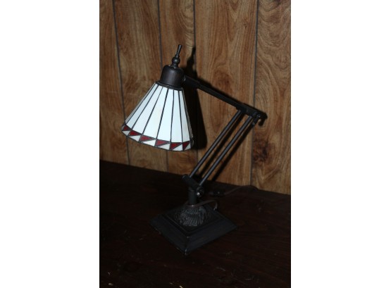 Vintage Metal Lamp With Glass Shade 19 1/2' (152)