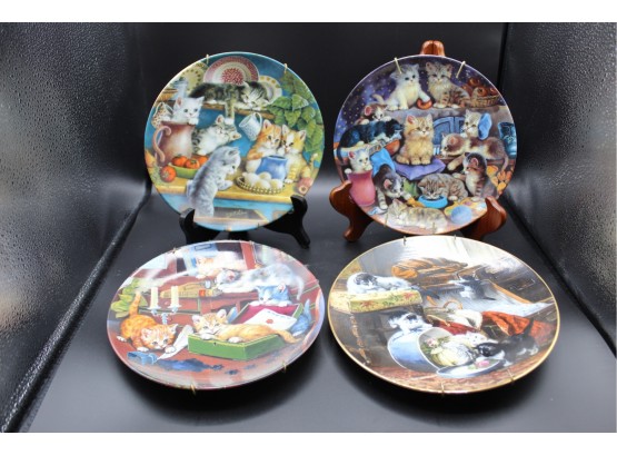 Four Jürgen Scholz Cat Themed Plates (155)