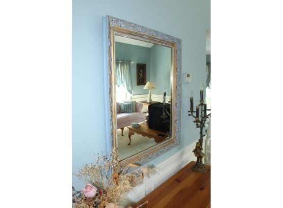 Stunning Blue And Gold Accents Mirror 35 1/2' X 29 1/2' (068)