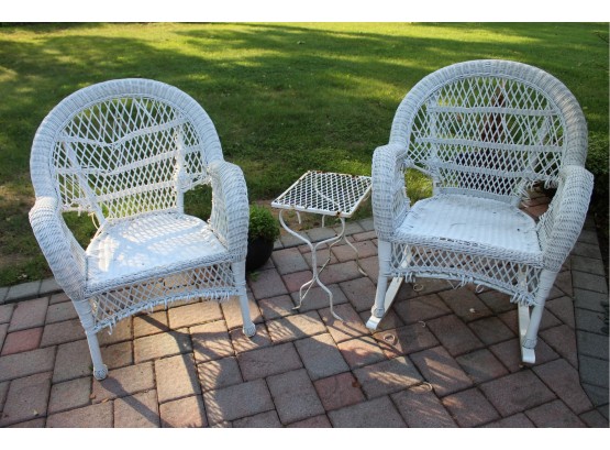 Wicker Armchair And Wicker Rocking Chair (098)