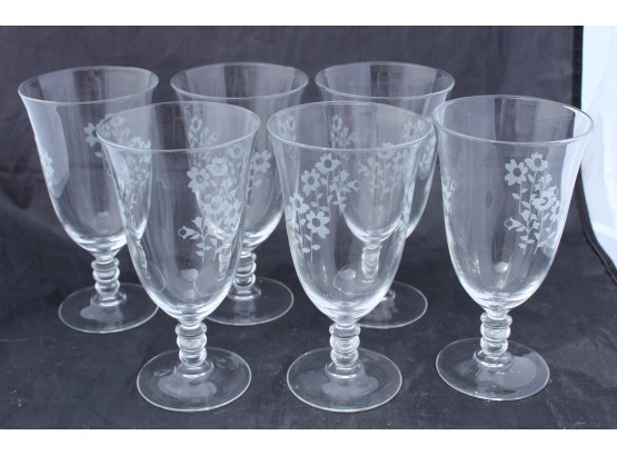 Floral Glass Dinner Glasses (G190)