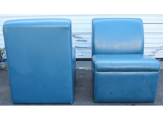 Pair Of  Belvedere Leather Lounge Chairs (G121)