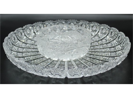 Large Crystal Dish And Ashtray (44)