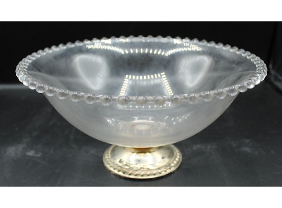 Mayflower Weighted Sterling Silver WEIGHTED Base Pearl Glass Bowl (005)
