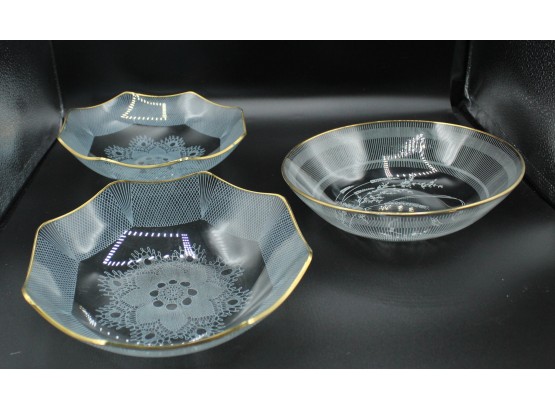 Vintage Frosted Design Glass Bowls (71)