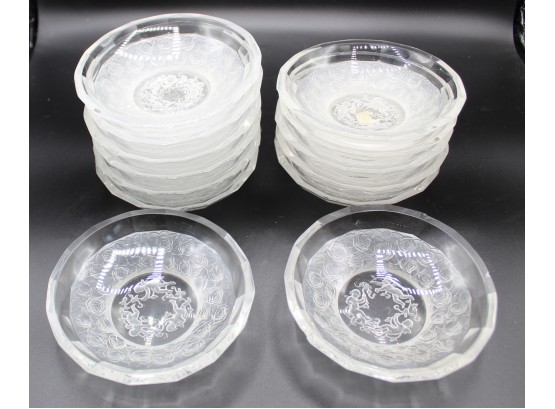 Etched Glass Bread Plates, 13 (144)