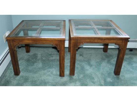 Pair Of Glass Top End Tables (167)