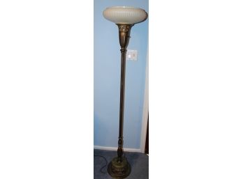 Vintage Brass & Marble Torch Floor Lamp 65.5'H (134)