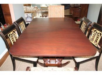 Claw Foot Dining Table With 4 Chairs & 2 Upholstered Arm Chairs (19)