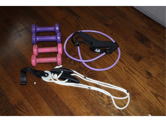Assorted Dumbbells And Resistance Bands (062)