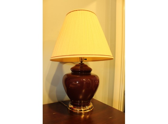 Brown Lamp With White Lamp Shade 28' (005)