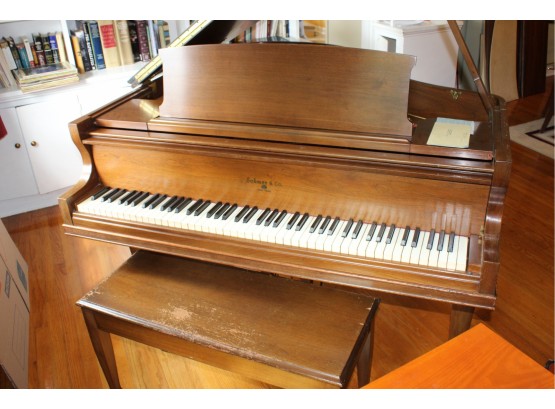 Sohmer & Co. Grand Walnut Piano Model #180066 With Bench (014)