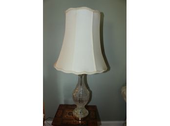 Crystal Glass Lamp With White Shade 32 1/2' (034)