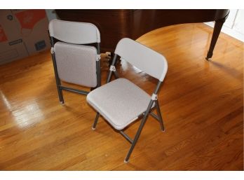 Pair Of  Folding Chairs With Cushions 19' X 30 1/2' X 17 1/2' (044)
