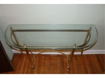 Glass & Brass Occasional Table 49' X 16 3/8' X 26 3/4' (032)