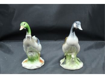 Two Fine China Mallard And Canadian Goose Figurines (171)