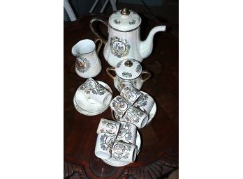Verbanum Stone Laveno China; Tea Pot, 10 Tea Cups, 10 Saucers, Creamer, Sugar Bowl With Lid (R168)