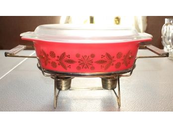Vintage Pyrex Baking Casserole Dish With Lid And Heating Station (R145)