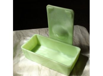 Vintage Jadeite Philbe Covered Refrigerator Dish  (R131)