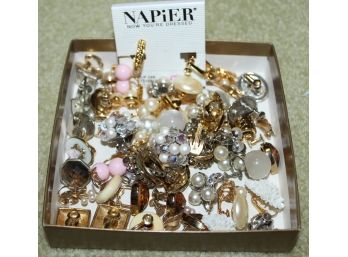Vintage Assorted Box Of Earrings (O169)