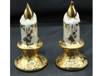 Candlestick With Holder Themed Salt And Pepper Shakers (O122)