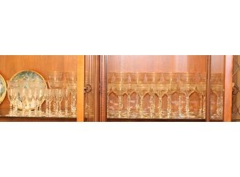 Set Of Glasses: 12 Cordial, 12 Champagne, 12 Wine, 11 Water Glasses (0114)