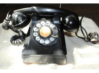 VINTAGE BELL SYSTEM WESTERN ELECTRIC COMPANY ROTARY DESK TELEPHONE 1940'S (R132)