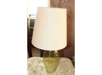Blown Glass Lamp With White Shade 24' Tall (R092)