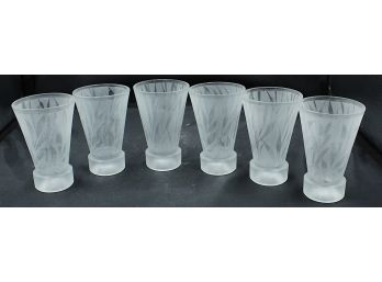 Six Frosted Glass Shot Glasses (R198)