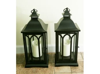 2 Lanterns With Electric Candle (093)